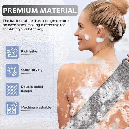 Premium Bamboo Fiber Exfoliating Body Scrubber Towel - Deep Clean & Gentle Exfoliation For Smooth Skin-Grey - view 2
