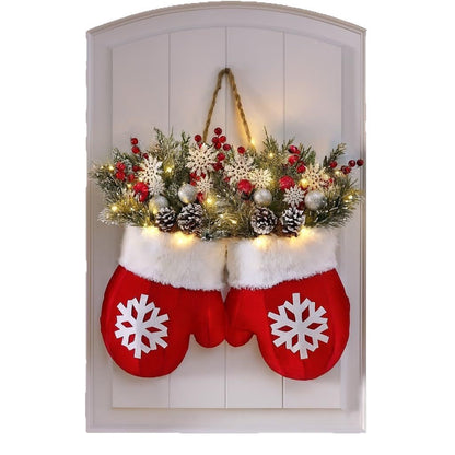 Glittering Christmas Gloves Wreath Christmas Wreath - view 4
