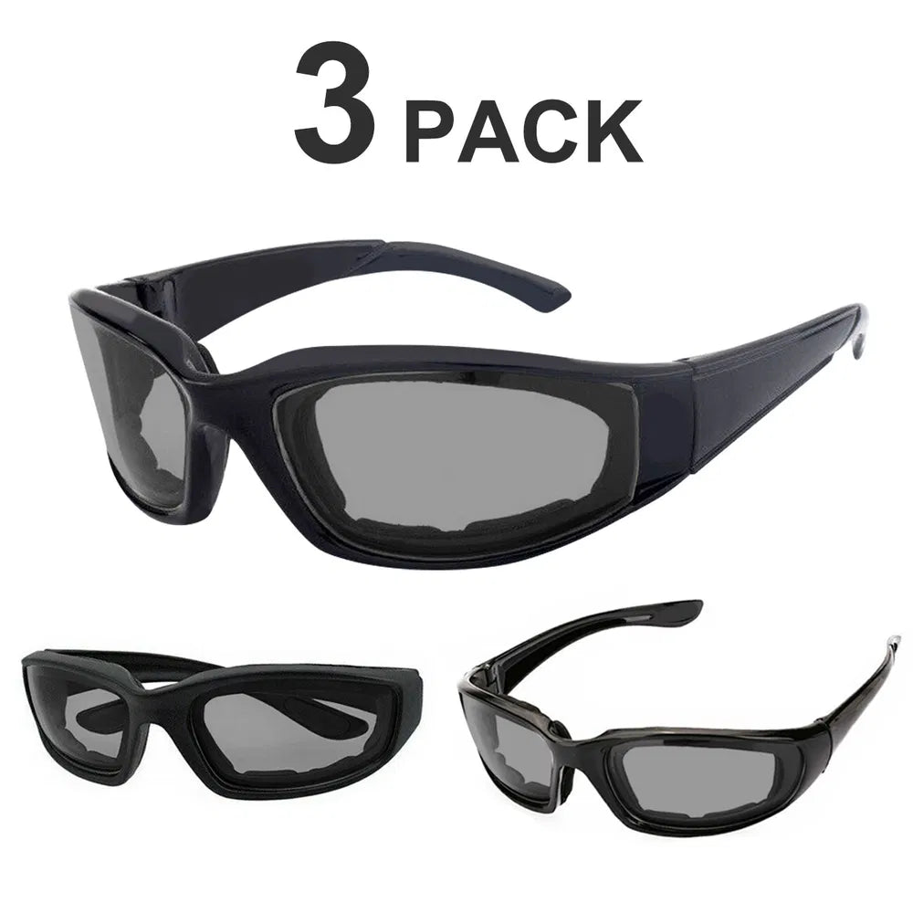 3Pair Motorcycle Riding Glasses Wind Resistant Bike Goggles UV Protection Resistant Padded Comfortable Outdoor Sport - view 6