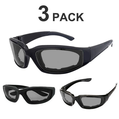 3Pair Motorcycle Riding Glasses Wind Resistant Bike Goggles UV Protection Resistant Padded Comfortable Outdoor Sport - view 6