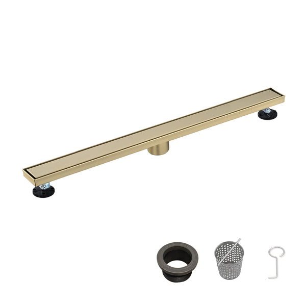 36 Inch Linear Shower Drain With 2-in-1 Flat & Tile Insert Removable Cover