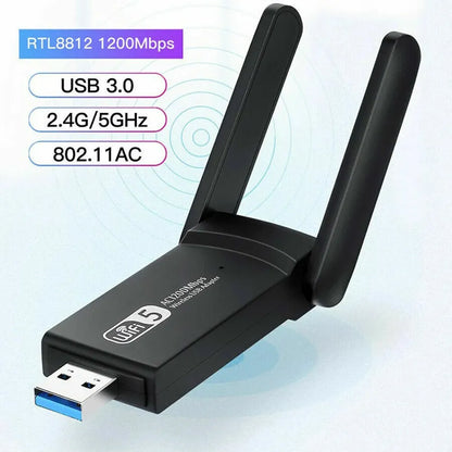 1200Mbps Long Range AC1200 Dual Band 5GHz Wireless USB 3.0 WiFi Adapter Antennas - view 3