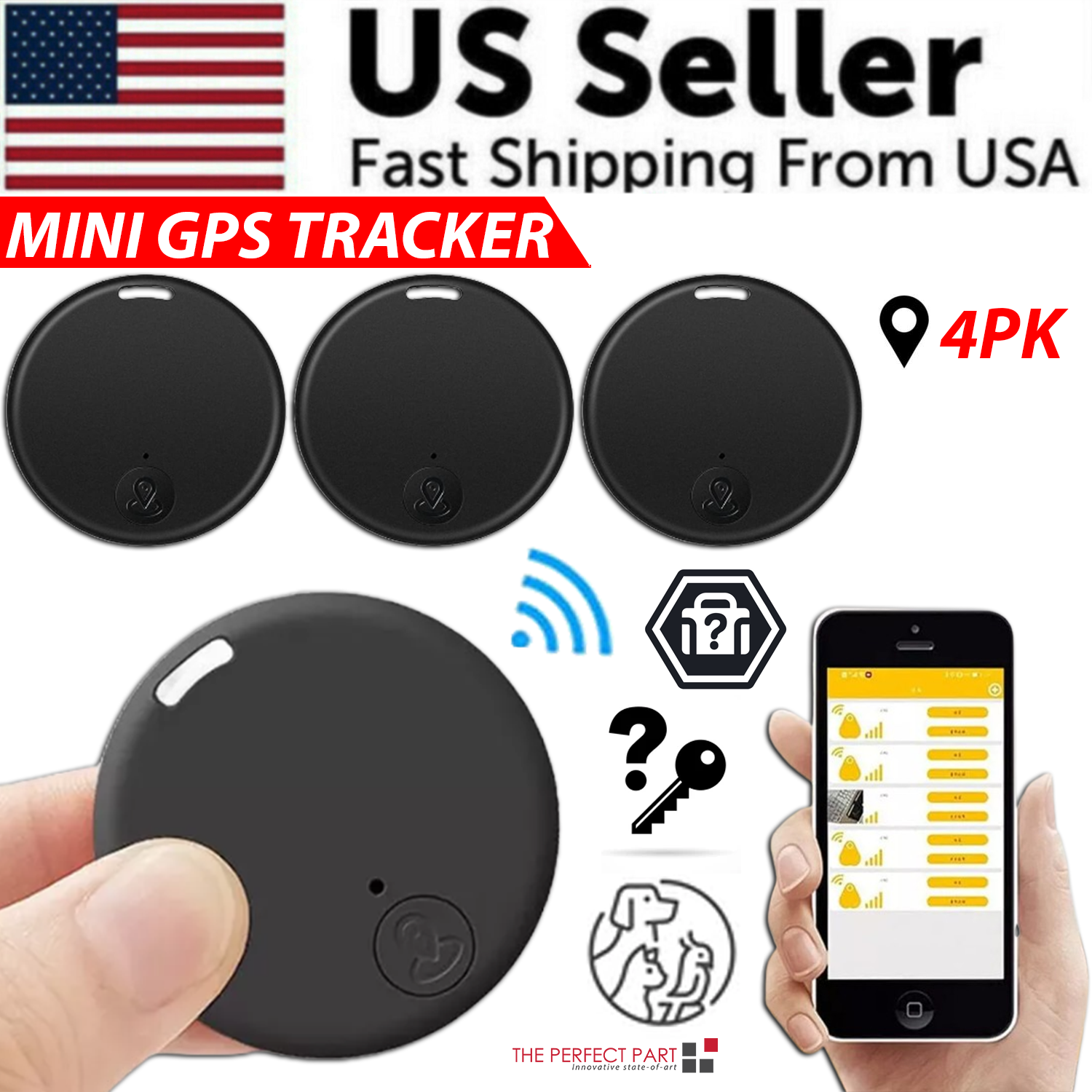 Rastreador Bluetooth GPS — llaves, mascotas y más