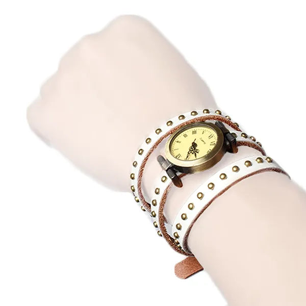 Fashionable Rivet Leather Belt Retro Watch Hand Chain - view 2