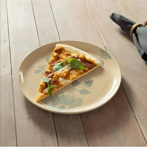 Off-White Round Ceramic Printed Dinner Plate Elegant Dining Plate For Every Meal- Dia - view 4