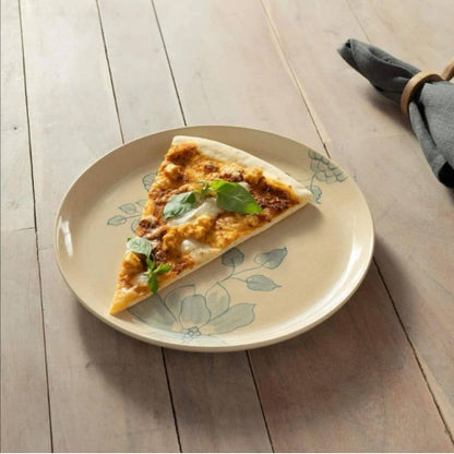 Off-White Round Ceramic Printed Dinner Plate Elegant Dining Plate For Every Meal- Dia - view 4