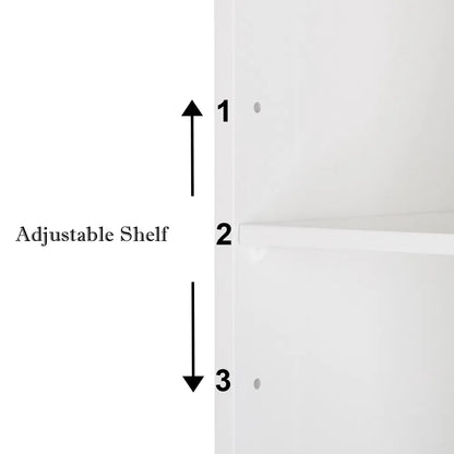 One Door & Three Layers Bathroom Cabinet White - view 7