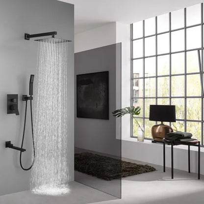 Shower System 10 Inch Square Bathroom Luxury Rain Mixer Shower Combo Set - view 9