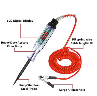 Digital Electric Voltage Circuit Tester Automotive Test Light Car Truck 6-24V US - view 5