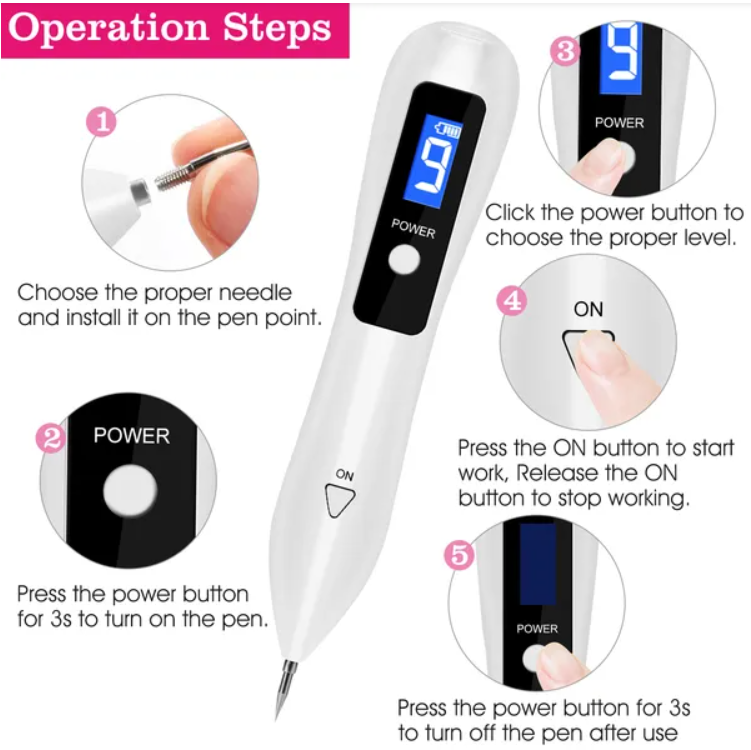 Skin Tag Repair Kit Portable Beauty Equipment Multi-Level With Home Usage USB Charging LCD Level Adjustable - view 7