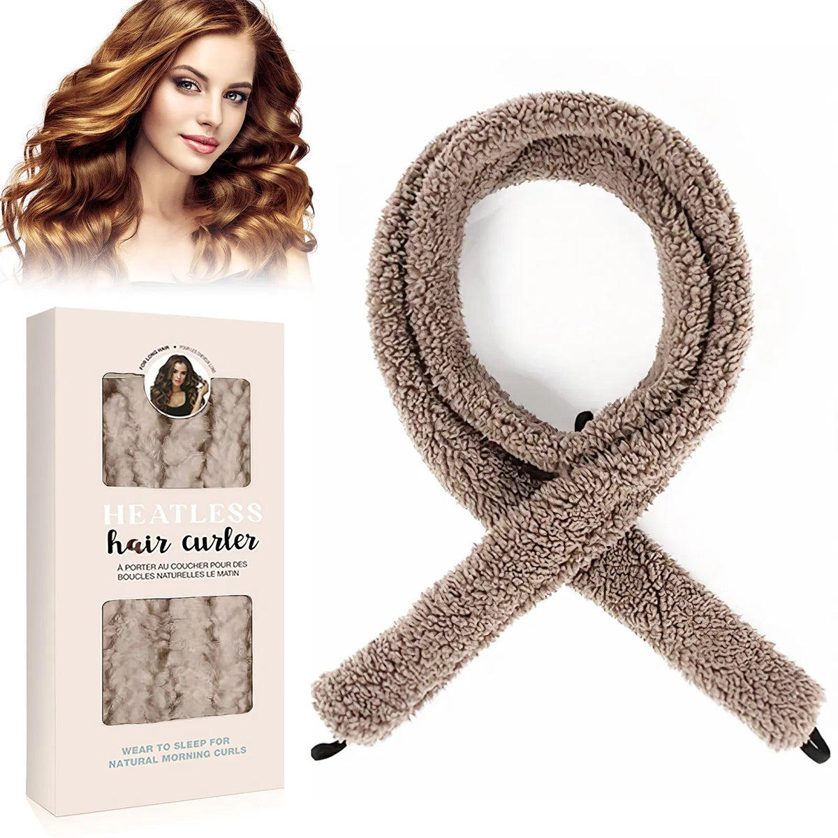 Satin Heatless Hair Curler, Lazy Natural Soft Wave DIY Heatless Curls For Sleep In Overnight, For All Hair Types