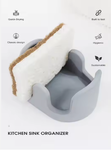 Diatom Mud Sponge Rack Kitchen & Bathroom Sink Caddy For Sponges Scrubbers - view 4