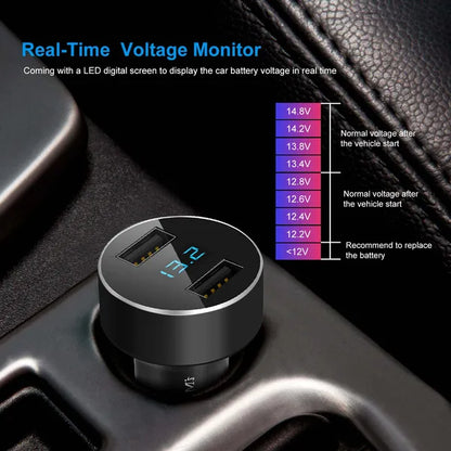 Universal 15W/3.1A Dual USB Car Charger Adapter Aluminum Alloy Fast Car Charging Adapter For IPhone XR XS Tablet PC - view 4