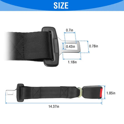 2Pcs Car Seat Belt Extender 14.37in Buckle Tongue Webbing Extension Safety Belt - view 3