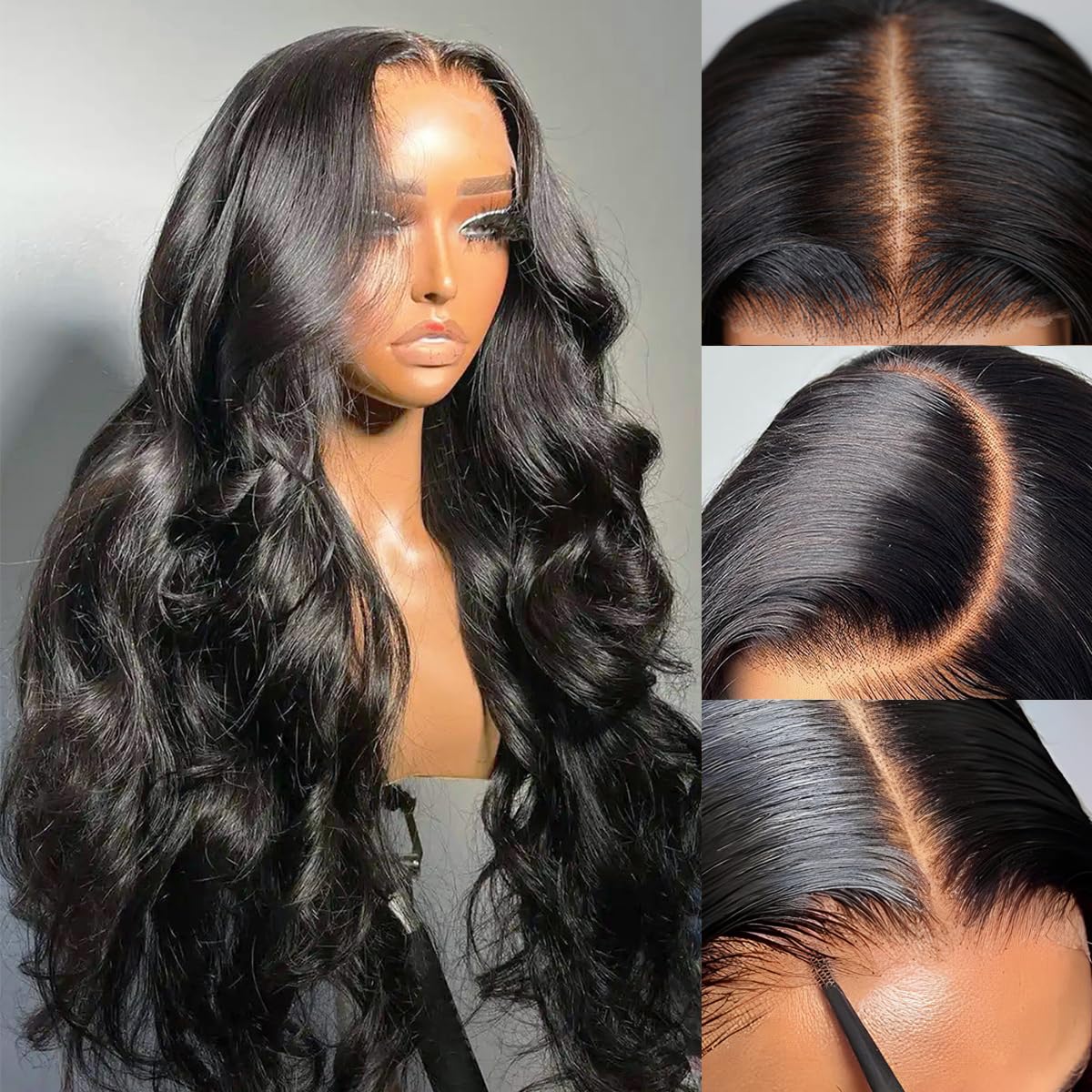 4x6 Lace Closure Wig Human Hair Natural Color Body Wave - view 2