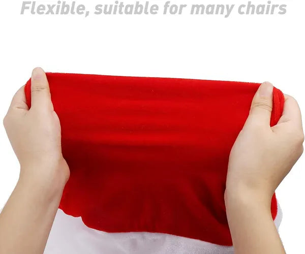 4pc Red Hat Dining Chair Slipcovers,Christmas Chair Back Covers Kitchen Chair Covers For Christmas Holiday Festival - view 3