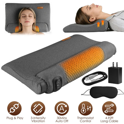 Heated Neck Massager Pillow with 3 Heat Settings (98.6°F-131°F) & 3 Vibration Modes - view 5