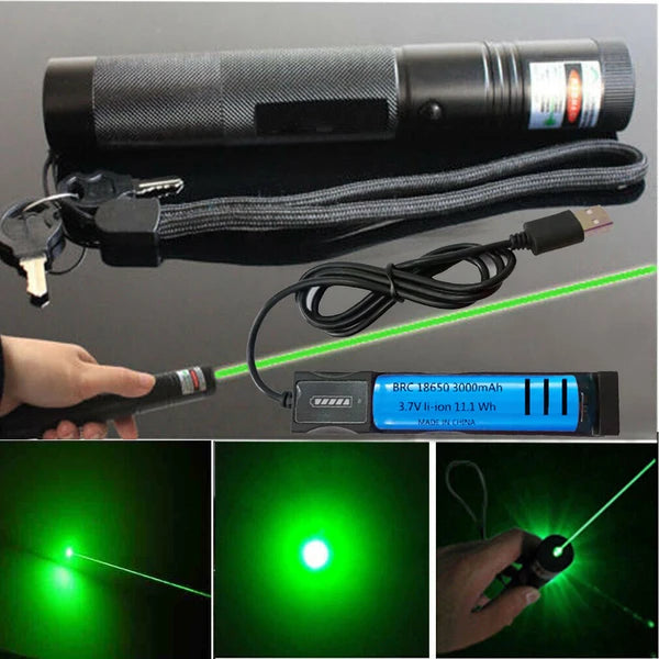 1MW Starker Grüner Laserpointer Outdoor-Lazer-Taschenlampe USB Wiederaufladbar - view 2