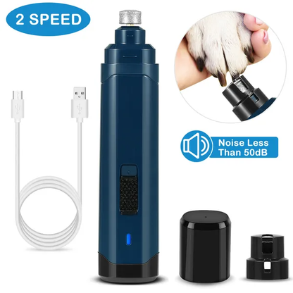 Dog Nail Grinder 2 Speeds Quiet USB Rechargeable Pet Nail Grinder Professional Pet Nail Trimmer Cordless Paws