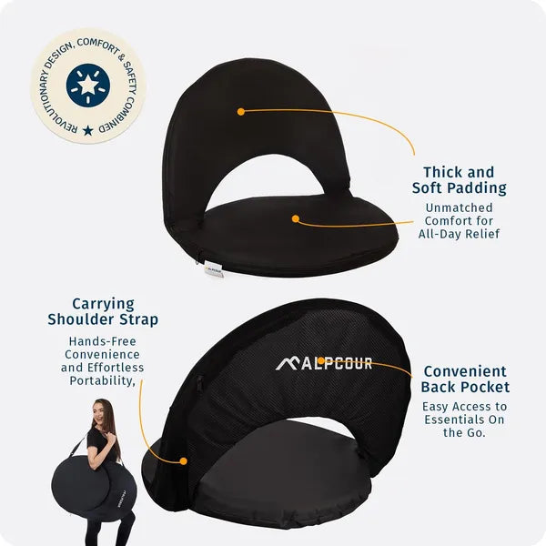 Alpcour Reclining Stadium Seat - Waterproof, 6-Position Comfort For Outdoor Use - view 4