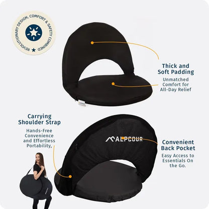 Alpcour Reclining Stadium Seat - Waterproof, 6-Position Comfort For Outdoor Use - view 4