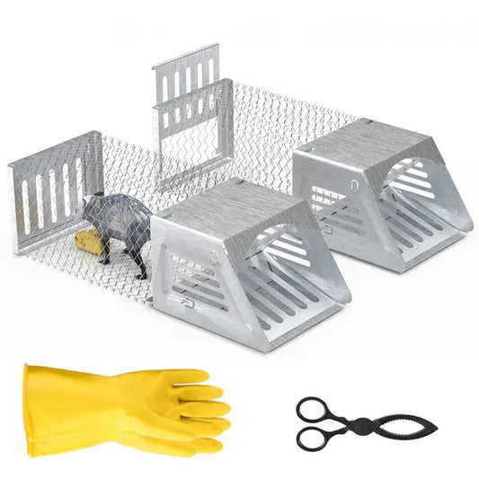 2Pcs Humane Mouse Trap Cage No Assembly Need Automatic Continuous Rat Trap With Single Way Door Reusable Catch