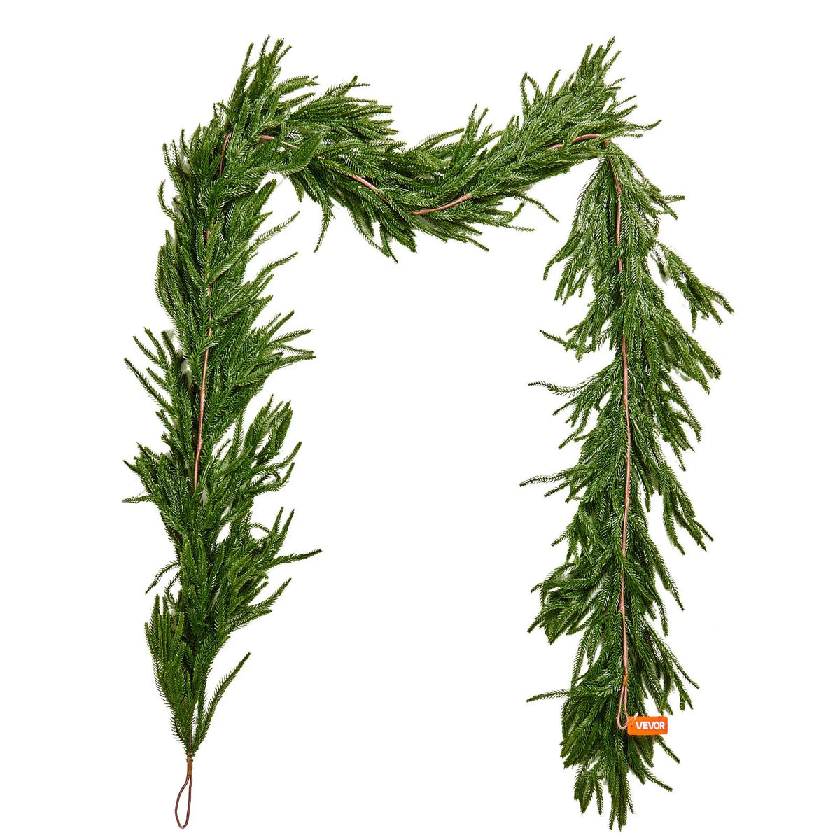 Faux Norfolk Christmas Garland 9Ft Artificial Greenery Xmas Decor For Fireplace - view 8