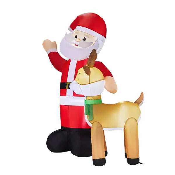 6.3FT Lighted Christmas Inflatable Decoration, Inflatable Santa And Reindeer - view 4