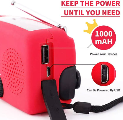 Emergency Radio Crank Solar Hand Weather Power Bank Charger Light - view 5