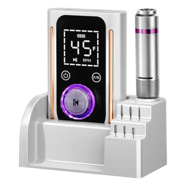 Portable Electric Nail Drill Bit 45000 RPM With 11 Bits Base Waist Clip Cordless Rechargeable Nail File Machine - view 2