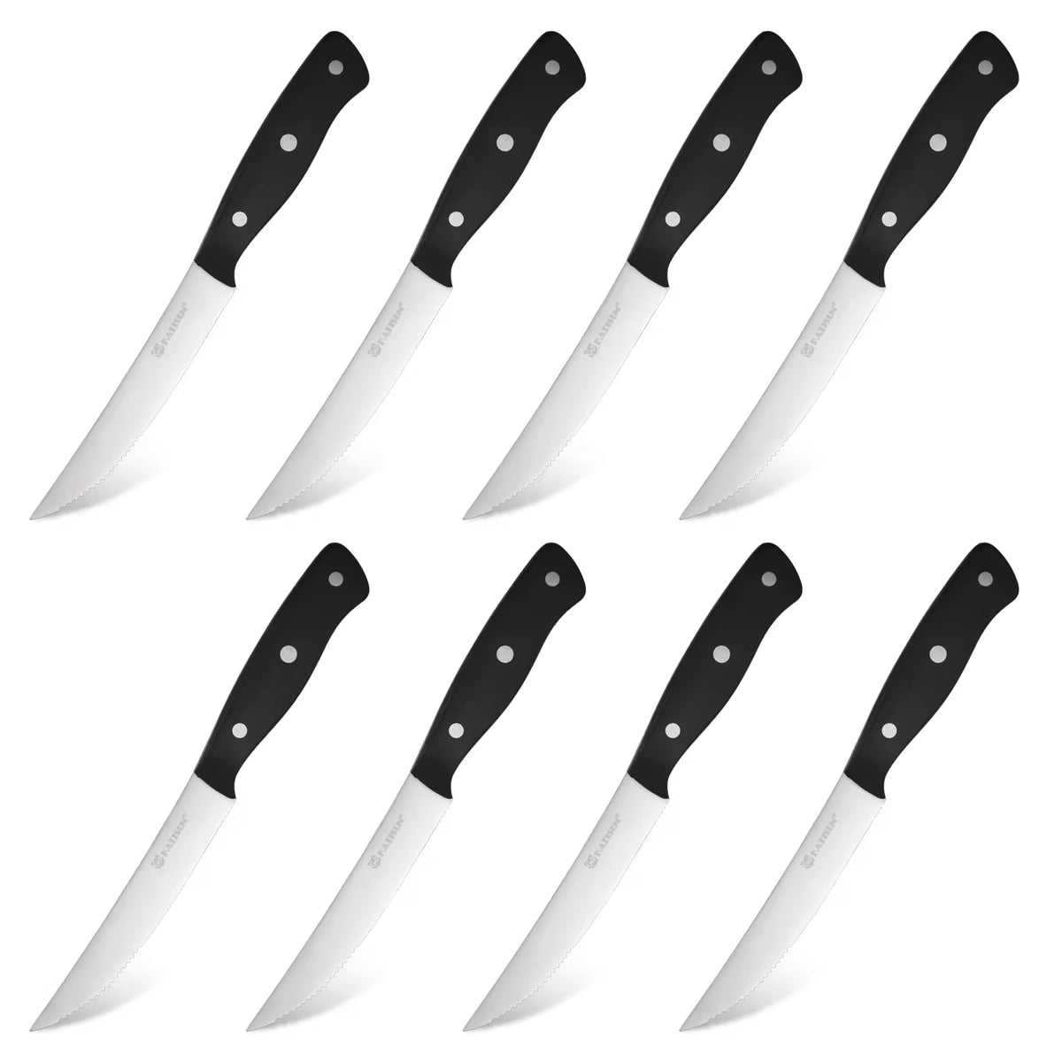8-Piece 4.5-Inch Steak Knife Set, Carbon Steel Double Bevel, With Eco-Friendly POM Handles And Gift Box - view 5