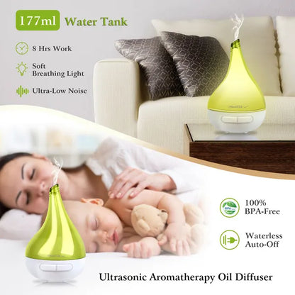 Ultrasonic Cool Mist Humidifier Aroma Essential Oil Diffuser Drop-shaped For Home Office Spa Yoga Room Relax - view 3