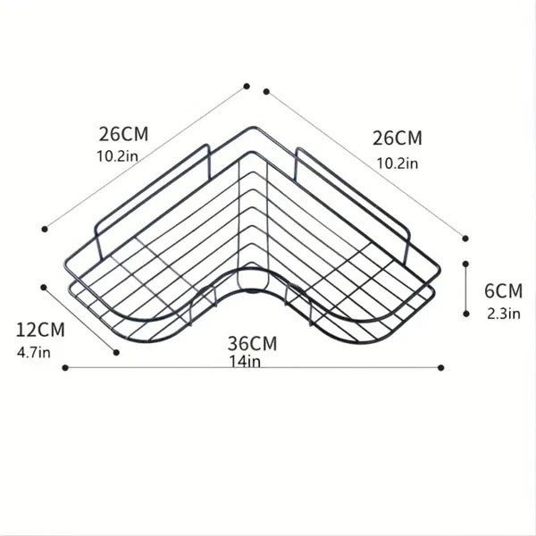 1pc Wall Mounted Bathroom Shelf, Shower Caddy Rack, No Punching Triangle Storage Rack For Bathroom Kitchen - view 4