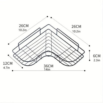 1pc Wall Mounted Bathroom Shelf, Shower Caddy Rack, No Punching Triangle Storage Rack For Bathroom Kitchen - view 4