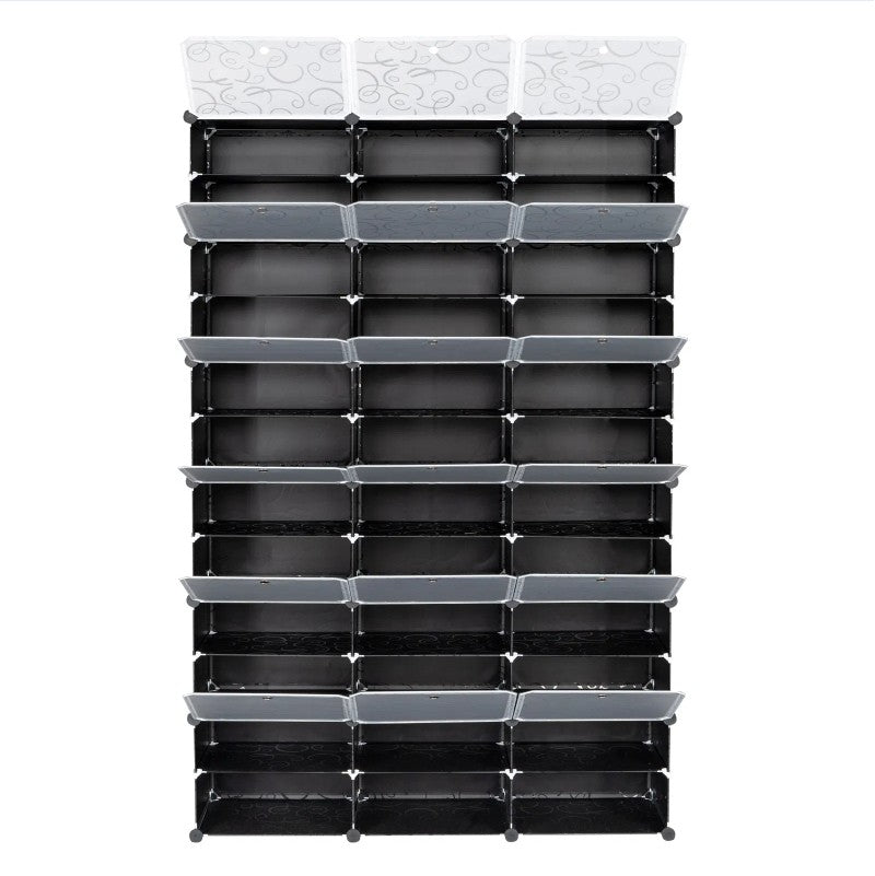 12 Layer Portable 72 Pairs Shoe Rack Storage Rack 36 Grid Tower Rack Storage Cabinet Bracket - view 3