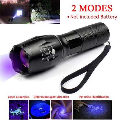 UV Flashlight LED Torch Zoomable Ultra Violet Black White Dual Light Detector - view 2