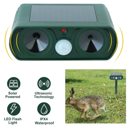 Ultrasonic Animal Repeller Solar Powered Motion Sensor Repellent IPX4 Waterproof Outdoor For Farm Garden Yard Repelling - view 3