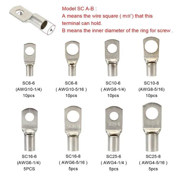 Nose Peephle Copper Terminal SC60PCS+ Pliers Set - view 4