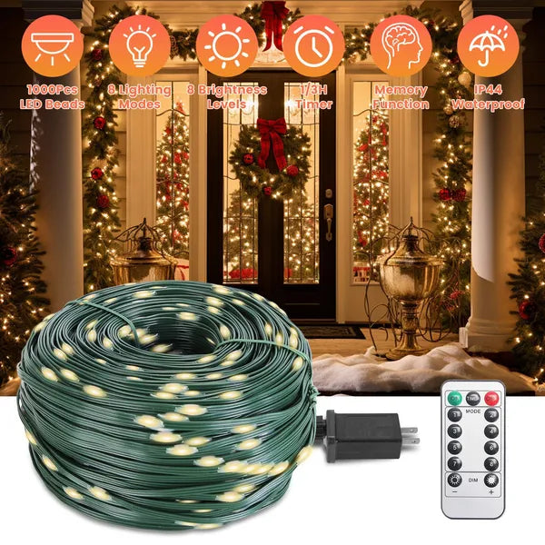 330FT LED String Lights Outdoor Christmas Decoration Lights With Remote IP44 Waterproof 8 Lighting Modes 8 Brightness - view 3