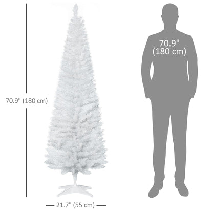 6 FT Christmas Tree Classic Tree Holiday Indoor Decoration, With Stable Plastic Base, White - view 6