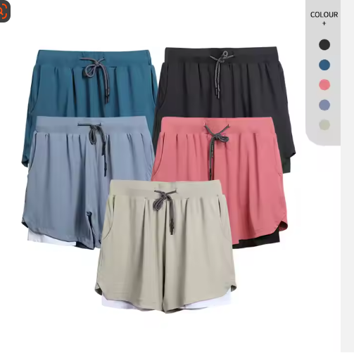 Gym Clothing Men Quick Dry 2 In 1 Gym Shorts Men Polyester Spandex Breathable Shorts Men Liner Running Fitness Shorts - view 7