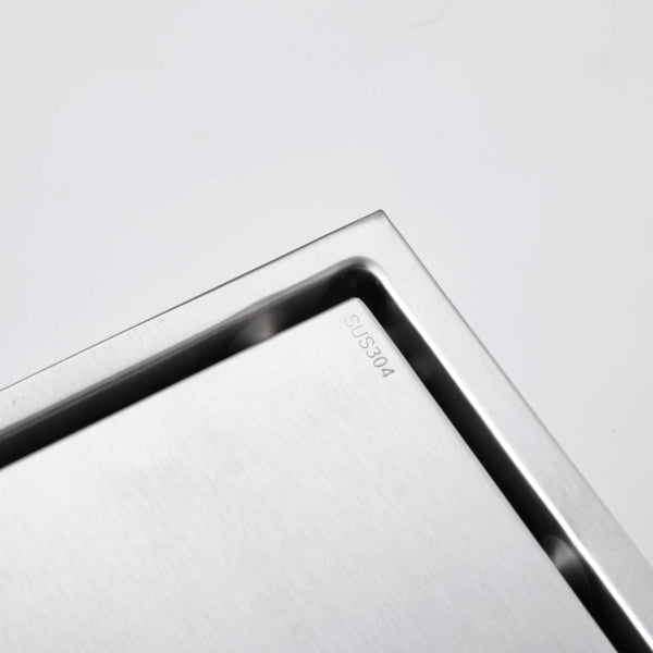 6 Inch Square Shower Drain With 2-in-1 Flat & Tile Insert Removable Cover - view 3