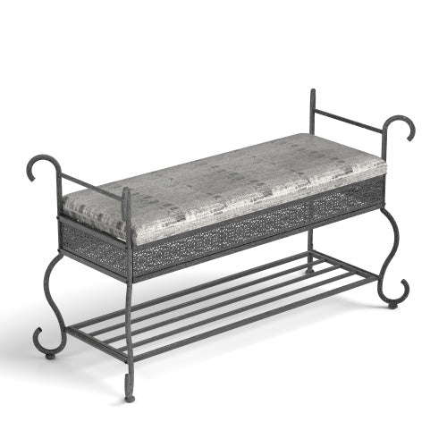 Shoe Rack Bench For Entryway Industrial Bench Rustic Shoe Rack For Small Spaces - view 2