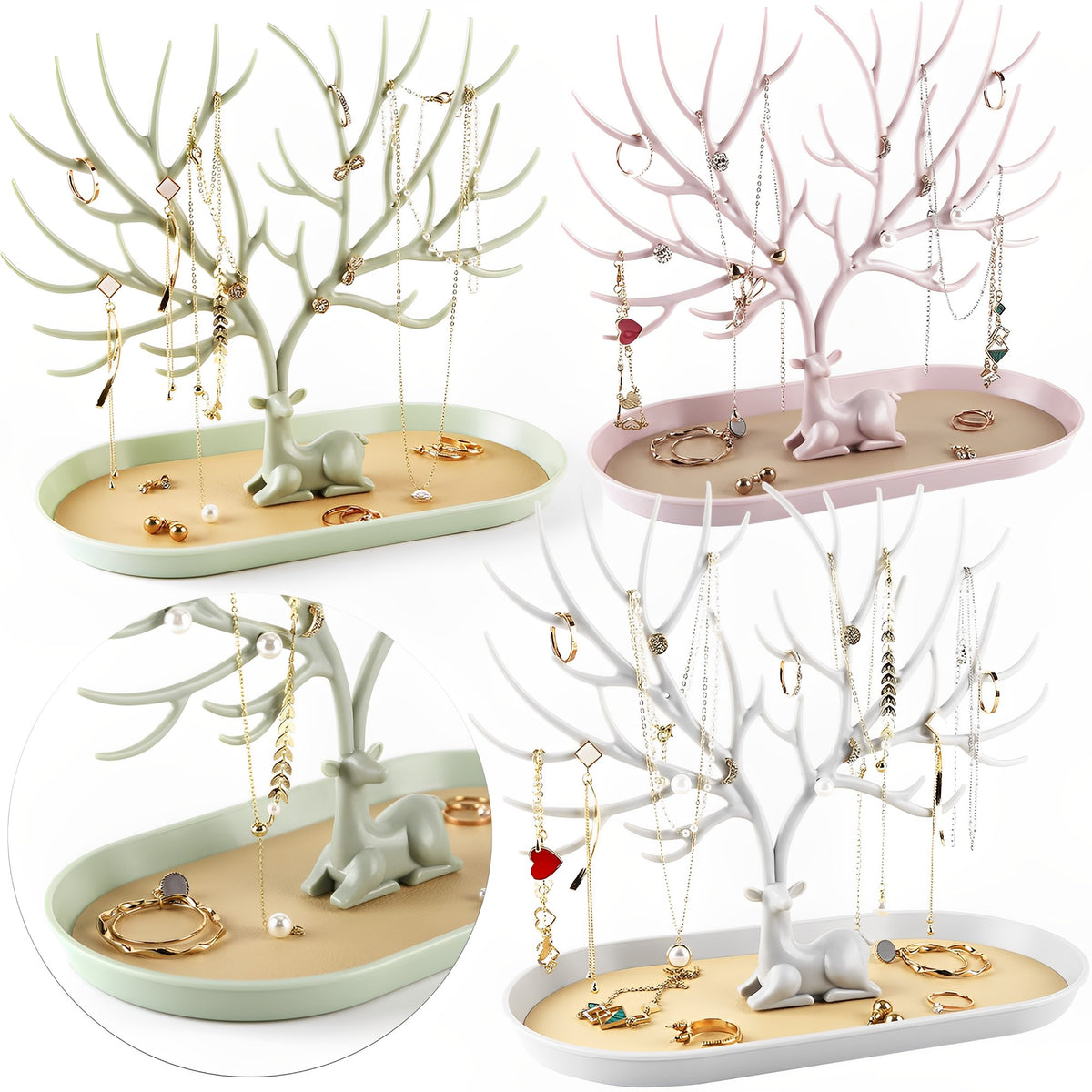 Deer Jewelry Display Stand Earrings Necklace Ring Jewelry Display Tray Jewelr Crystal Handle Antlers Jewelry Display - view 9