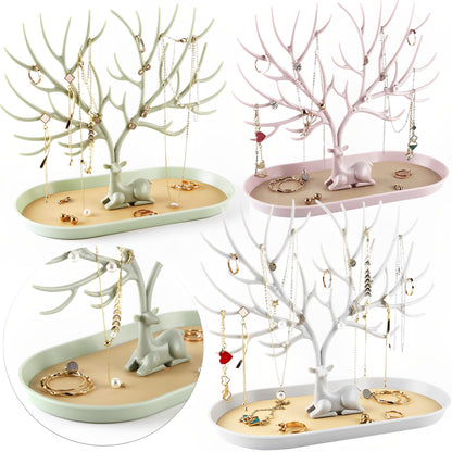 Deer Jewelry Display Stand Earrings Necklace Ring Jewelry Display Tray Jewelr Crystal Handle Antlers Jewelry Display - view 9