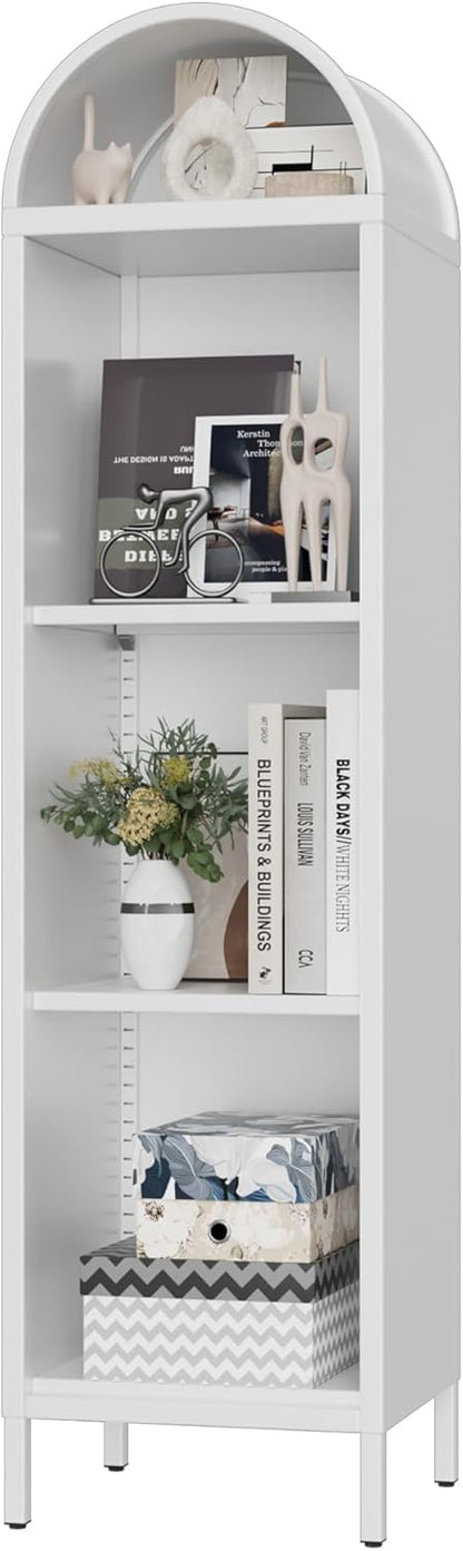 Aobabo Arch Display Bookcase With 2 Adjustable Shelves, Kitchen Pantry Storage Bookshelf For Dining Room, Home, Office