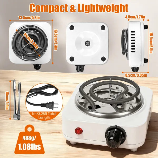 Electric Charcoal Burner 500W Hookah Charcoal Burner Compact Coal Burner For Hooka Cubes Shisha With Grill And Tongs - view 10