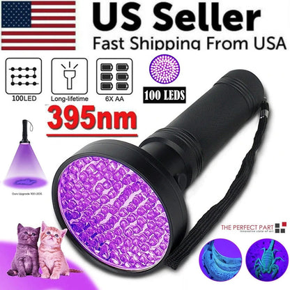 UV Ultraviolet Light LED Flashlight BlackLight 395nM Inspection Lamp Torch