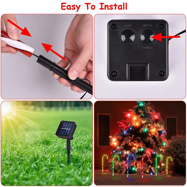 Solar Christmas Candy Cane Light IP55 Waterproof Stake Light - view 2
