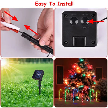 Solar Christmas Candy Cane Light IP55 Waterproof Stake Light - view 2